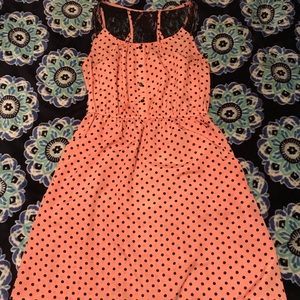 Pink and Black polka dot dress 😍